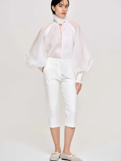 Frauen Source Unknown Kleidung<Schmale Caprihose, Weis