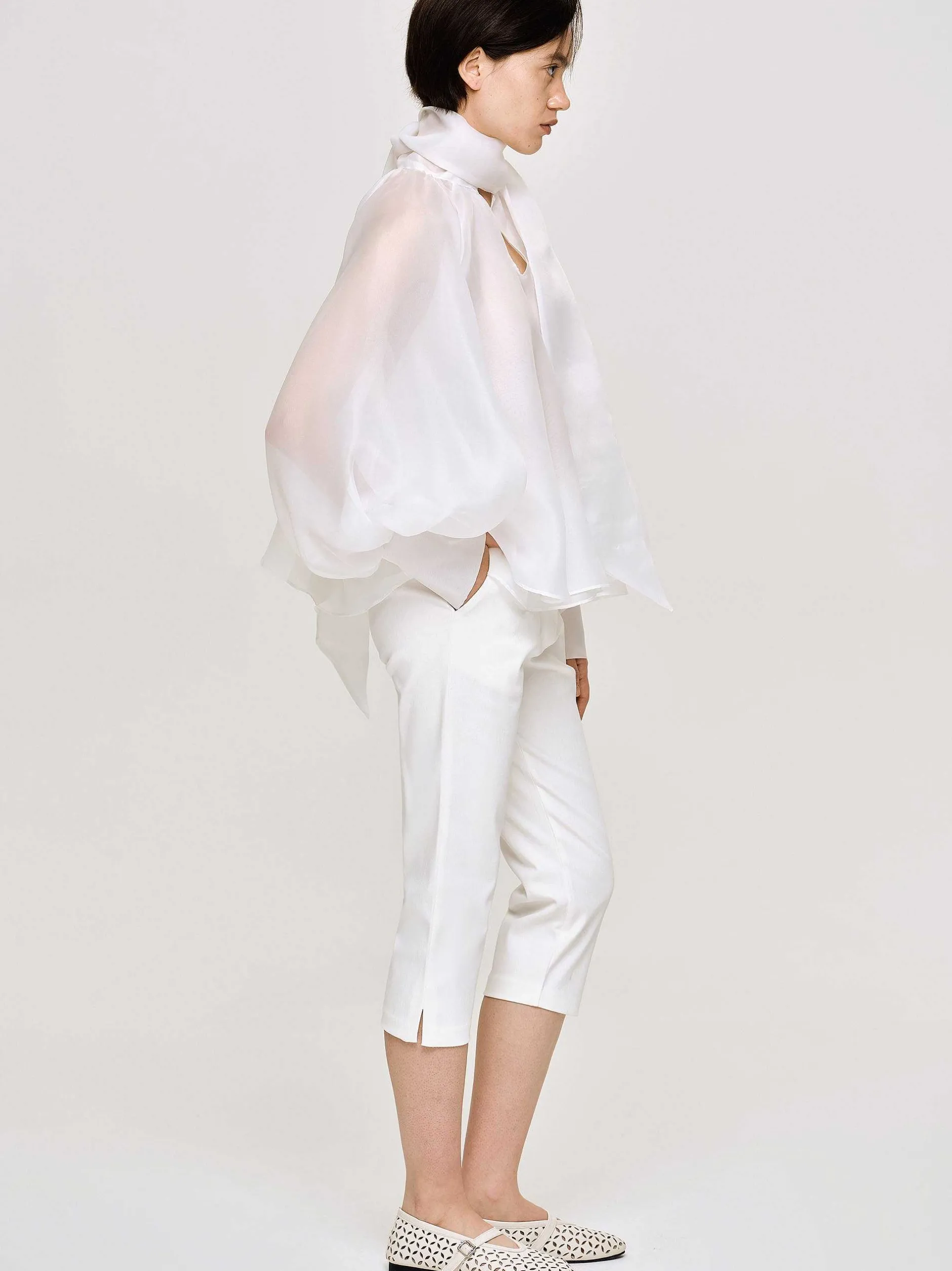Frauen Source Unknown Unterteile<Schmale Caprihose, Weis