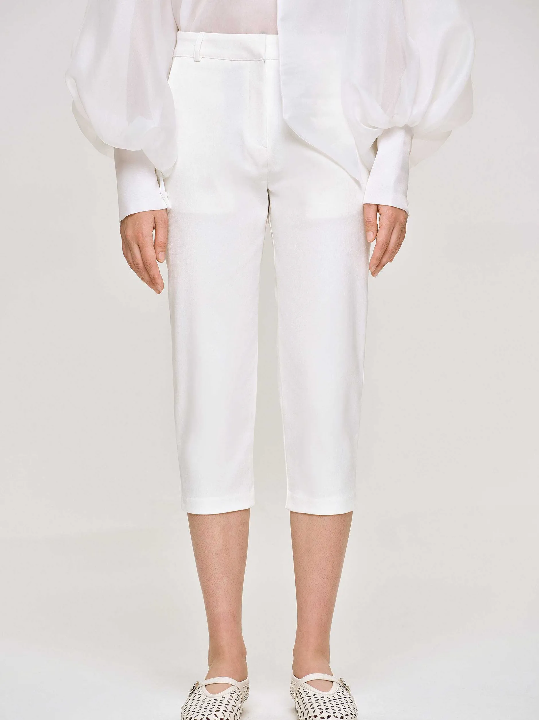 Frauen Source Unknown Unterteile<Schmale Caprihose, Weis
