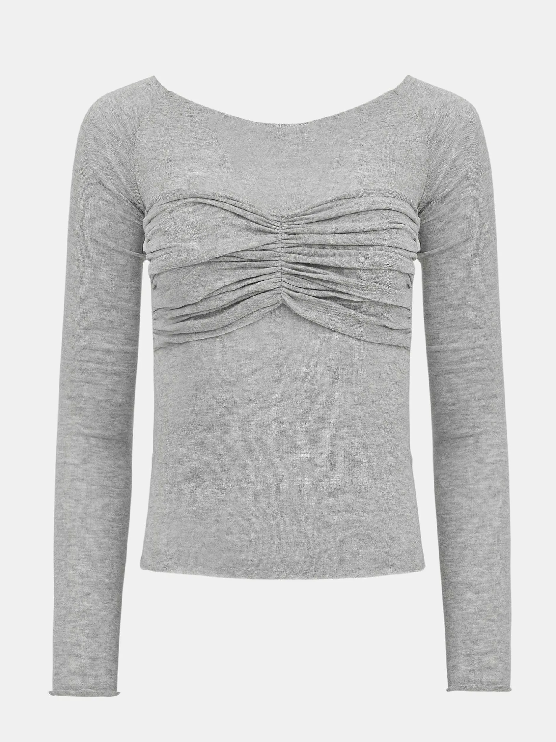 Frauen Source Unknown Kleidung<Schmales Bustier-Jersey-T-Shirt, Nebelgrau