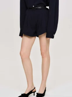 Frauen Source Unknown Unterteile<Schrage Shorts Mit Hohem Bund, Marineblau