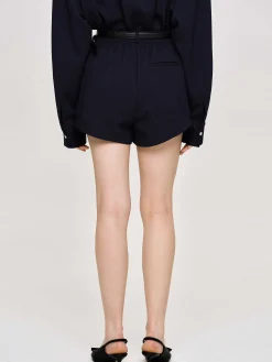 Frauen Source Unknown Koordinaten<Schrage Shorts Mit Hohem Bund, Marineblau
