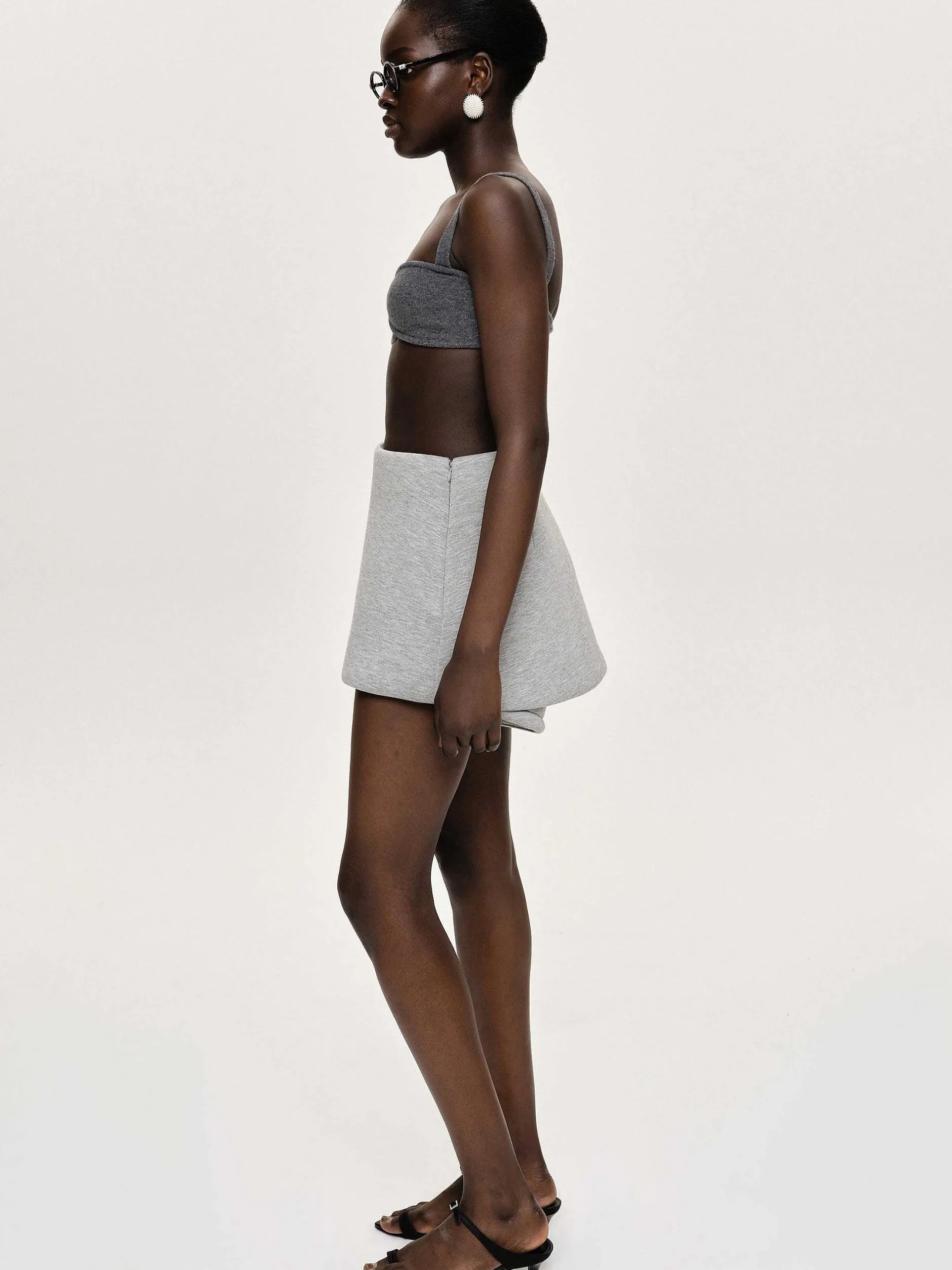 Frauen Source Unknown Kleidung<Segura Sweat Mini Skorts, Gainsboro Melange