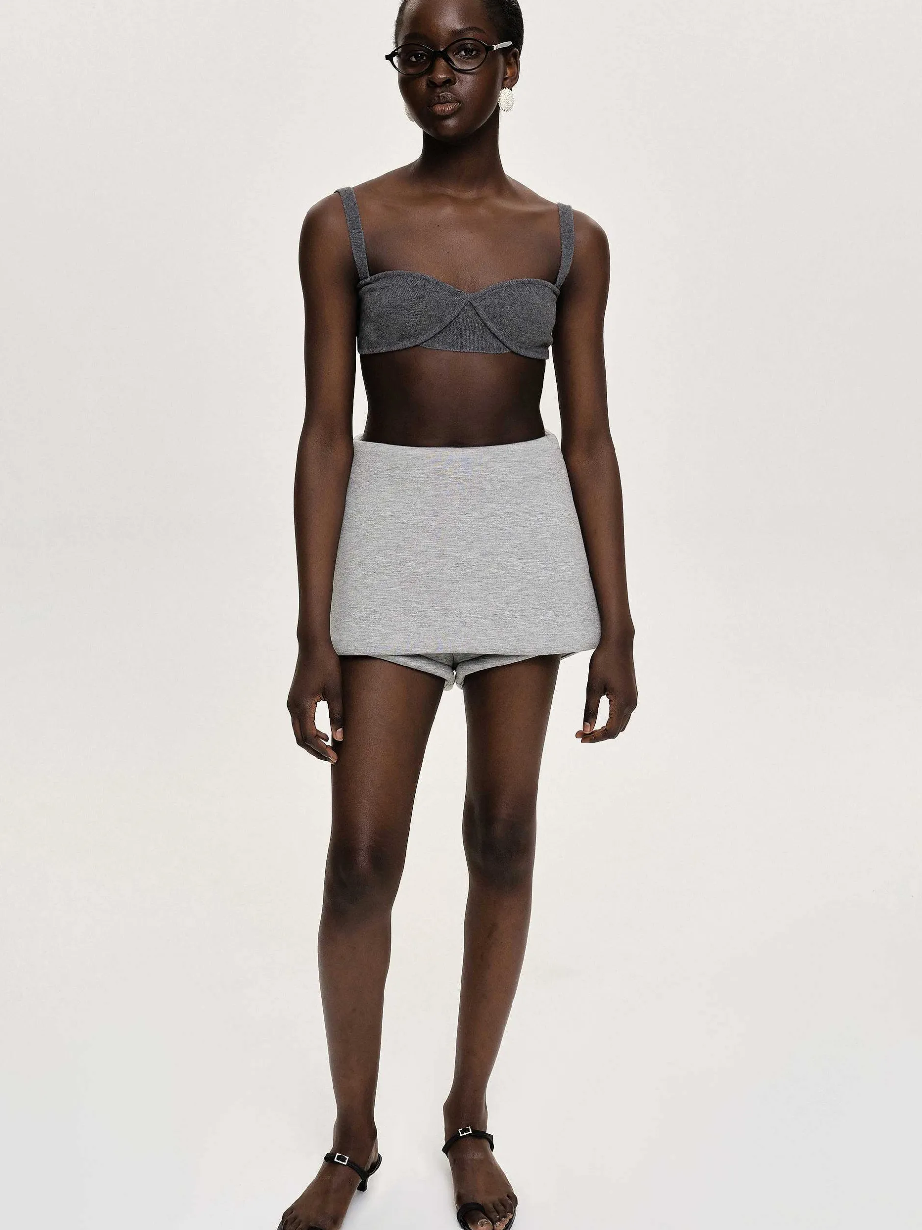 Frauen Source Unknown Unterteile<Segura Sweat Mini Skorts, Gainsboro Melange