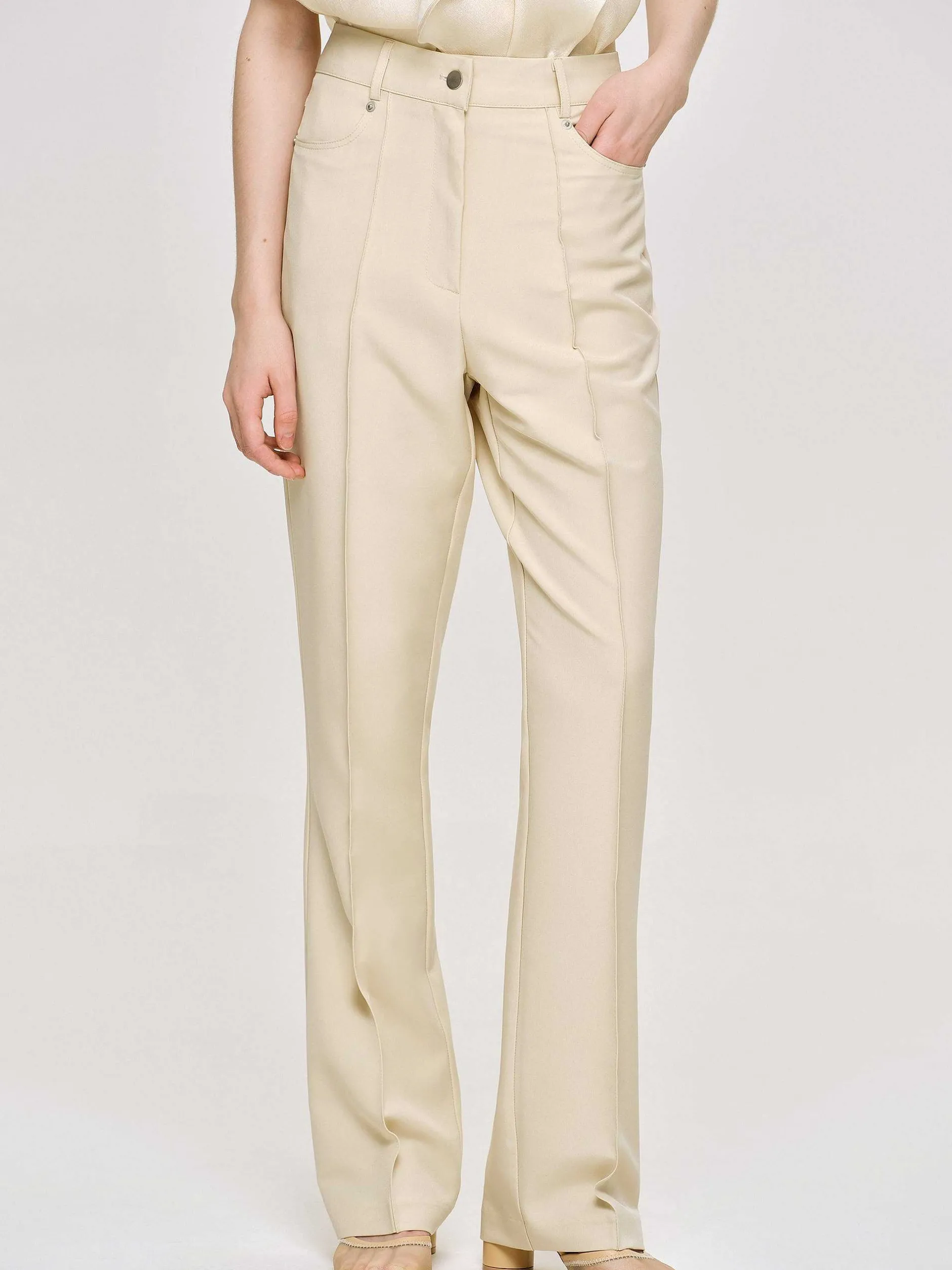 Frauen Source Unknown Unterteile<Slim-Faltenhose, Butter