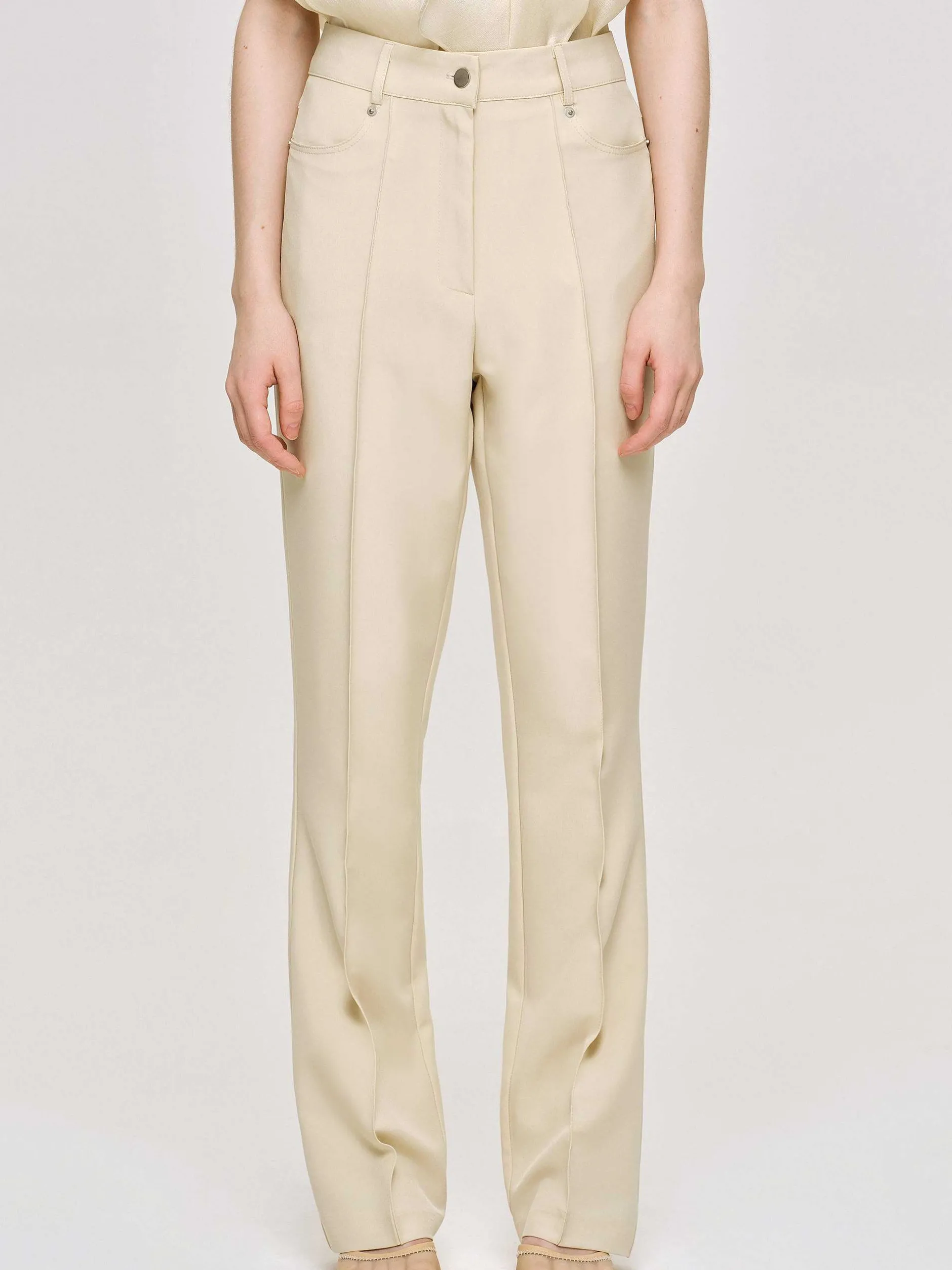 Frauen Source Unknown Unterteile<Slim-Faltenhose, Butter