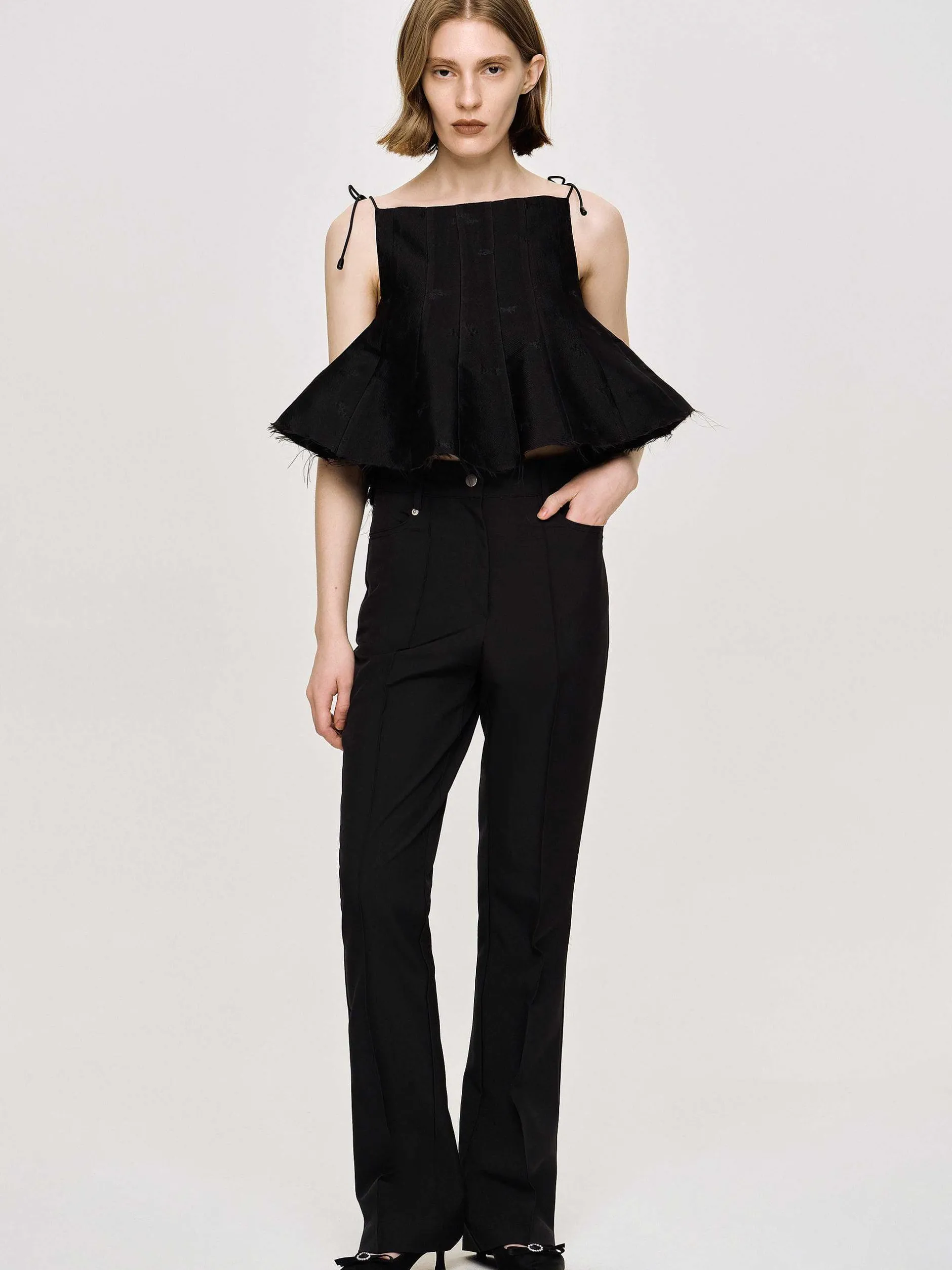 Frauen Source Unknown Unterteile<Slim-Hose Mit Bugelfalte, Schwarz