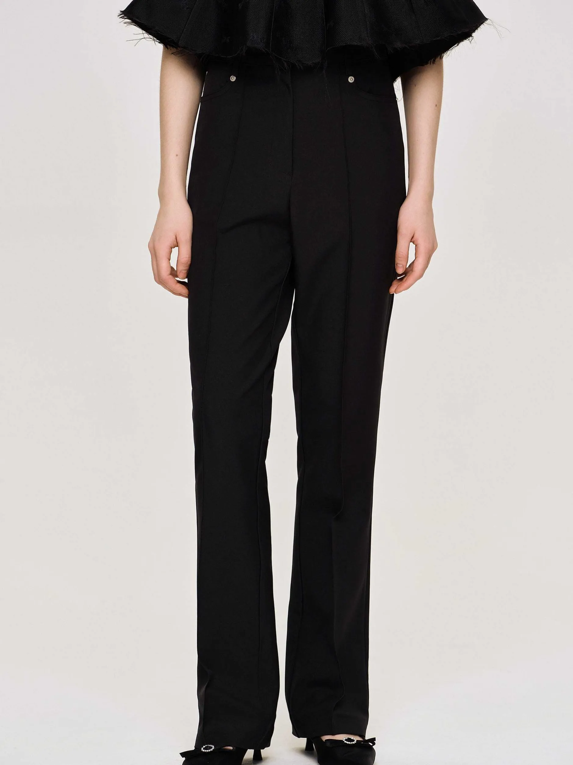Frauen Source Unknown Unterteile<Slim-Hose Mit Bugelfalte, Schwarz