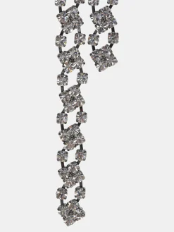 Frauen Source Unknown Zubehör<Strass-Tropfen-Halskette, Silber