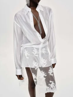 Frauen Source Unknown Kleidung<Strass-Tropfen-Halskette, Silber