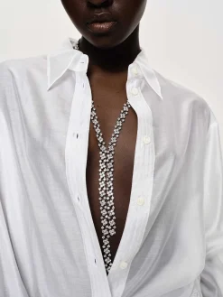 Frauen Source Unknown Kleidung<Strass-Tropfen-Halskette, Silber