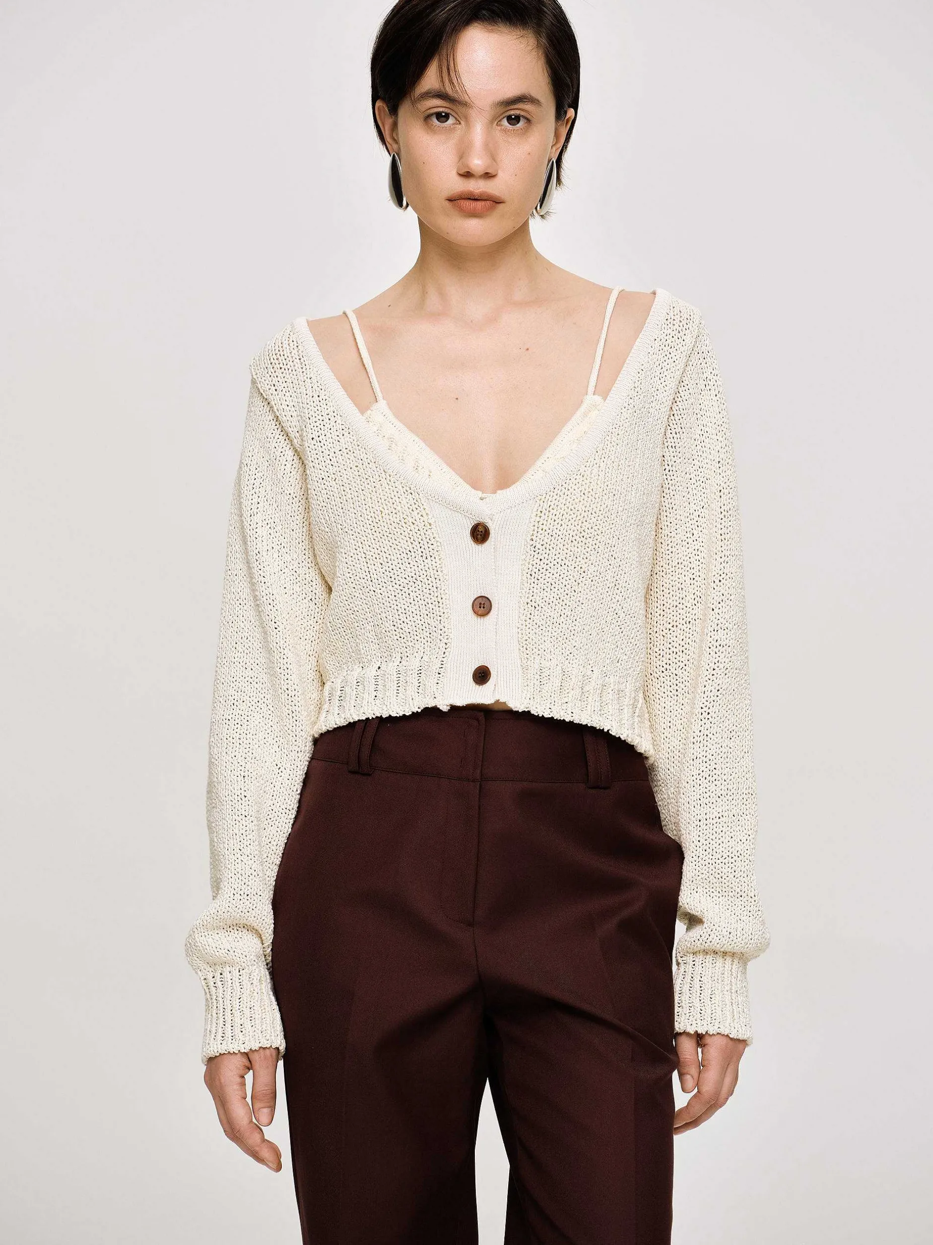 Frauen Source Unknown Kleidung<Strickpullover Mit U-Ausschnitt, Mandel