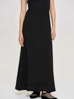 Frauen Source Unknown Kleider<Tailliertes Maxikleid, Schwarz