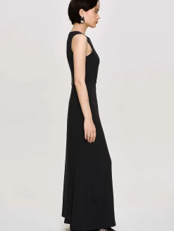 Frauen Source Unknown Kleider<Tailliertes Maxikleid, Schwarz