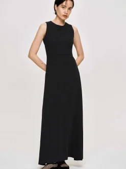 Frauen Source Unknown Kleider<Tailliertes Maxikleid, Schwarz