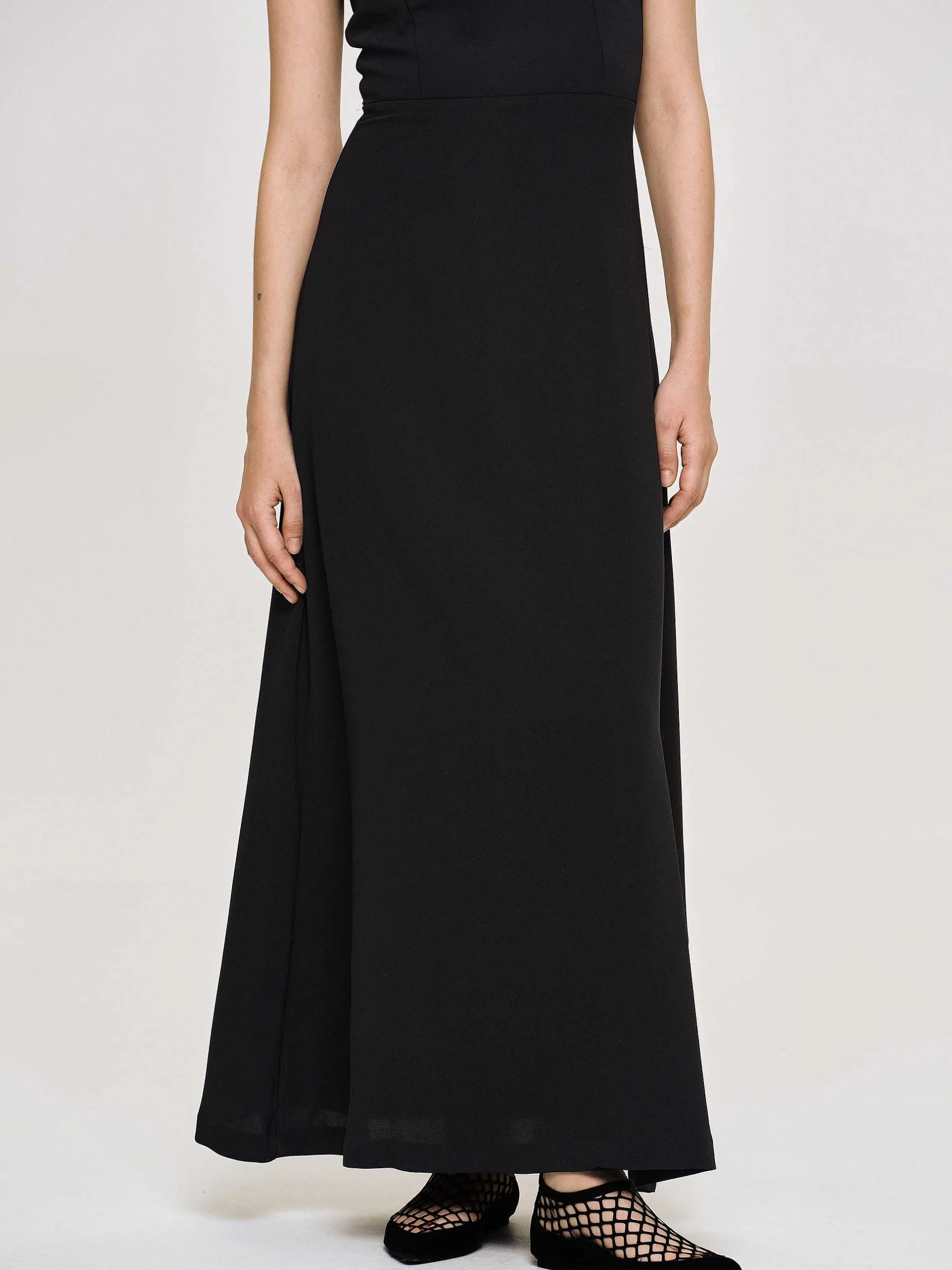 Frauen Source Unknown Kleidung<Tailliertes Maxikleid, Schwarz