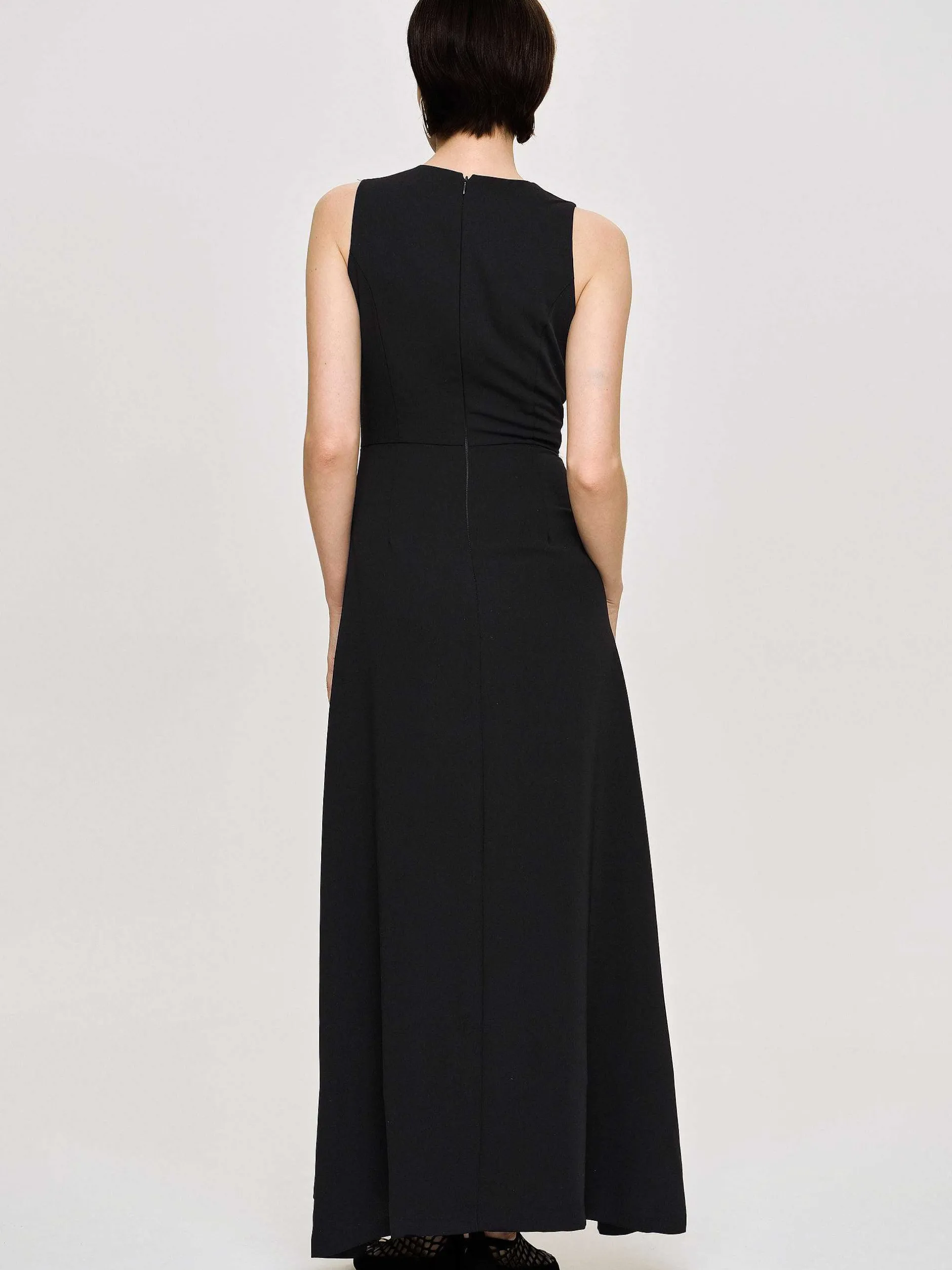 Frauen Source Unknown Kleidung<Tailliertes Maxikleid, Schwarz