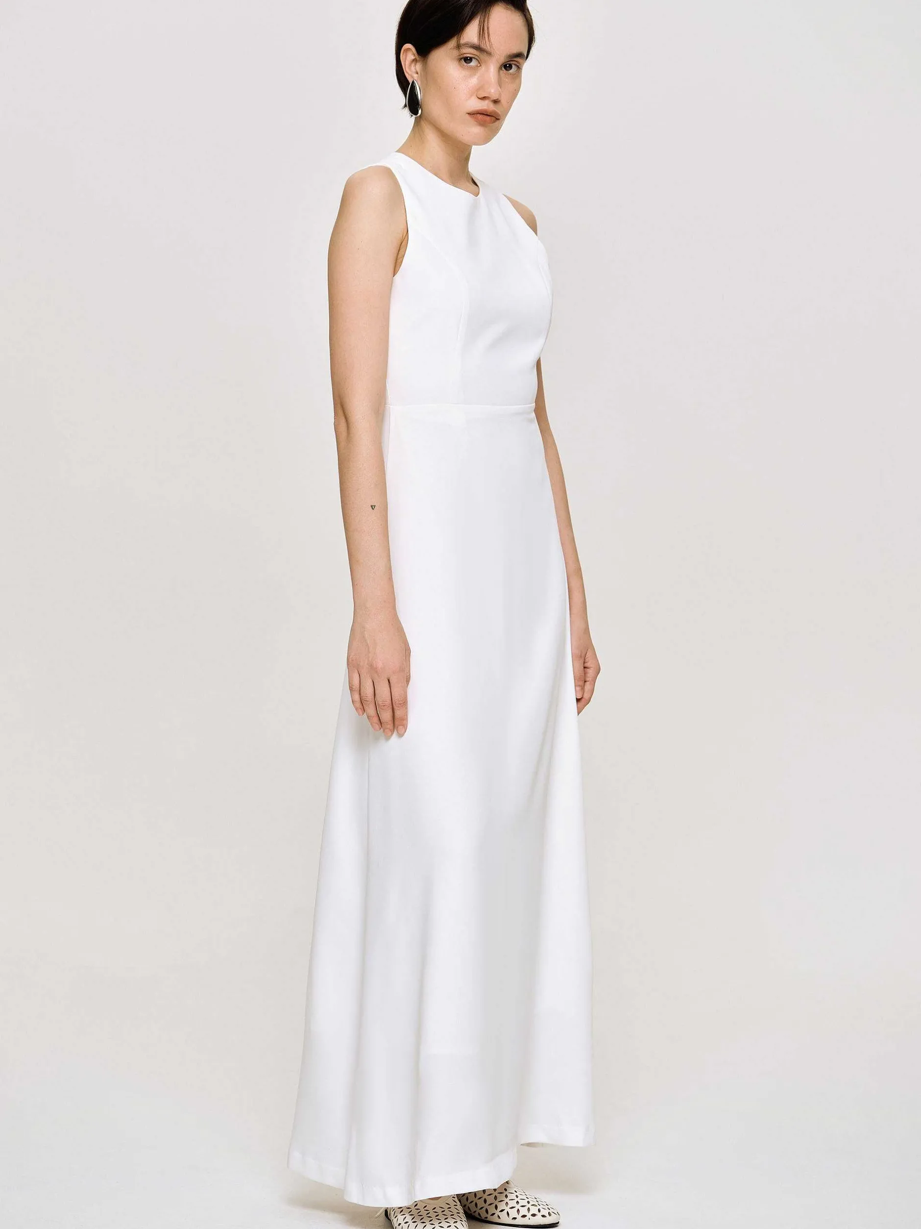 Frauen Source Unknown Kleidung<Tailliertes Maxikleid, Weis