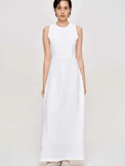 Frauen Source Unknown Kleider<Tailliertes Maxikleid, Weis