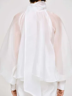 Frauen Source Unknown Zubehör<Transparente Ballonbluse, Weis