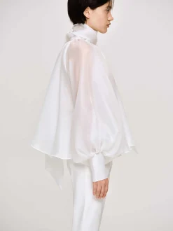 Frauen Source Unknown Zubehör<Transparente Ballonbluse, Weis