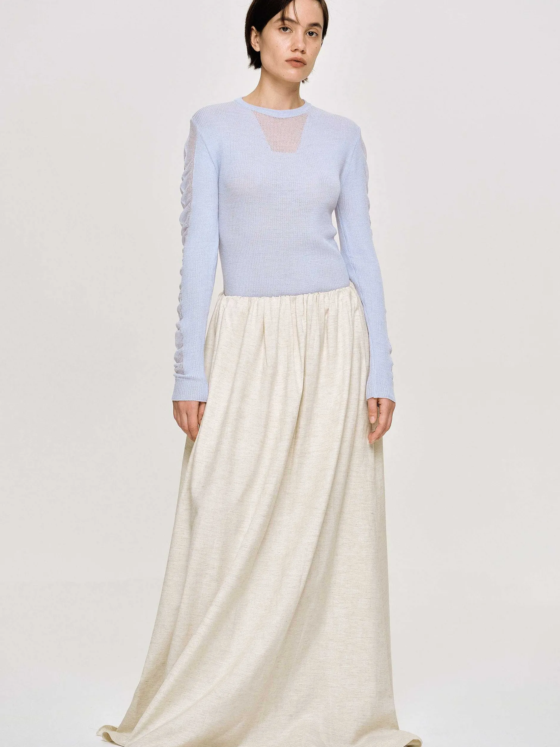 Frauen Source Unknown Strickwaren<Transparenter Armelstrick, Himmelblau