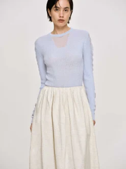 Frauen Source Unknown Kleidung<Transparenter Armelstrick, Himmelblau