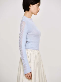 Frauen Source Unknown Kleidung<Transparenter Armelstrick, Himmelblau