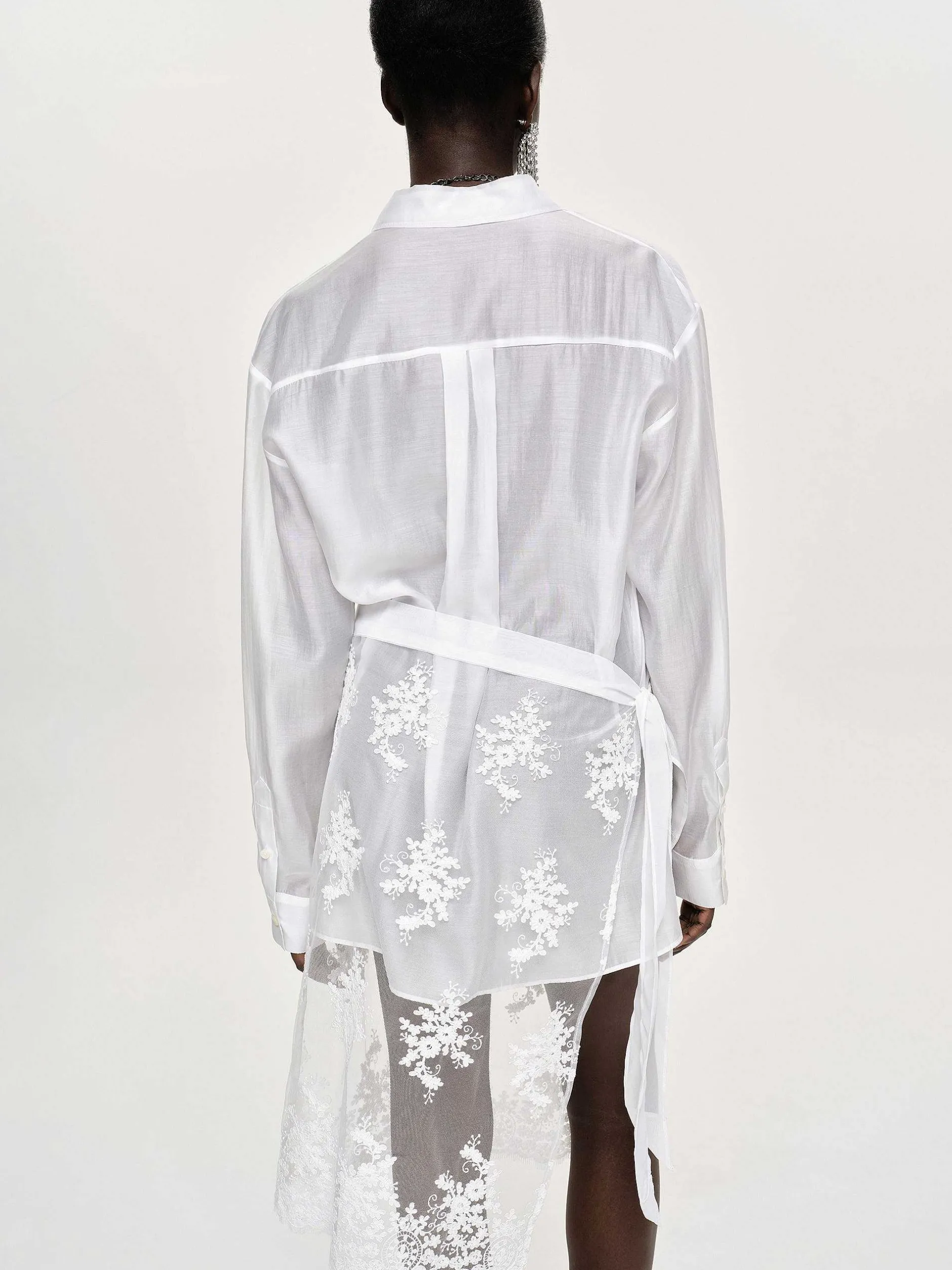 Frauen Source Unknown Zubehör<Transparentes Button-Down-Hemd, Weis