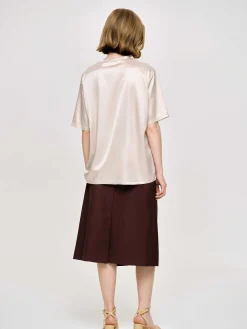 Frauen Source Unknown Zubehör<T-Shirt Aus Seidigem Satin, Rosa