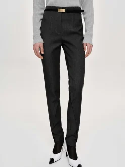 Frauen Source Unknown Unterteile<Tyia Schragschnitt-Slim-Hose, Dunkle Anthrazit