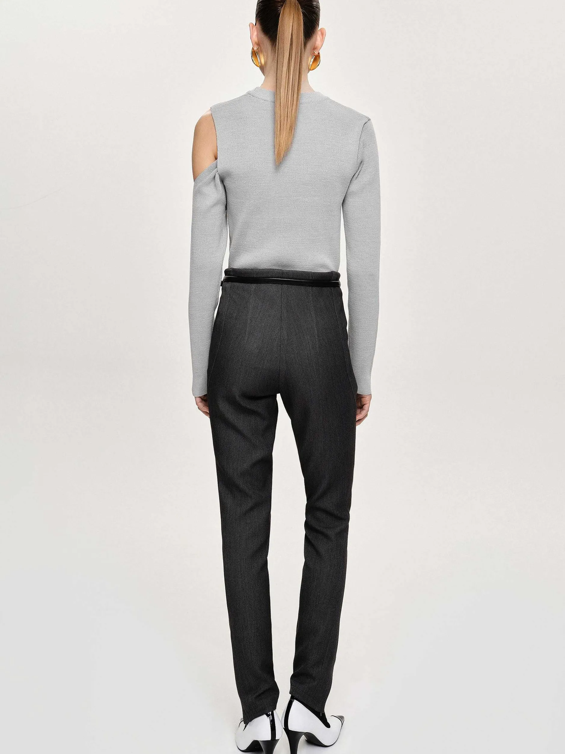 Frauen Source Unknown Unterteile<Tyia Schragschnitt-Slim-Hose, Dunkle Anthrazit