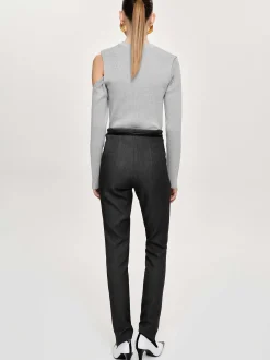 Frauen Source Unknown Kleidung<Tyia Schragschnitt-Slim-Hose, Dunkle Anthrazit