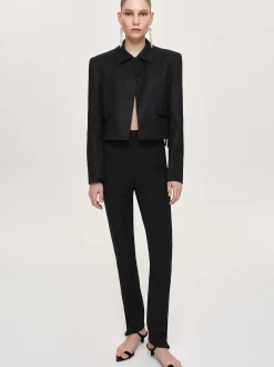 Frauen Source Unknown Unterteile<Tyia Schragschnitt-Slim-Hose, Schwarz