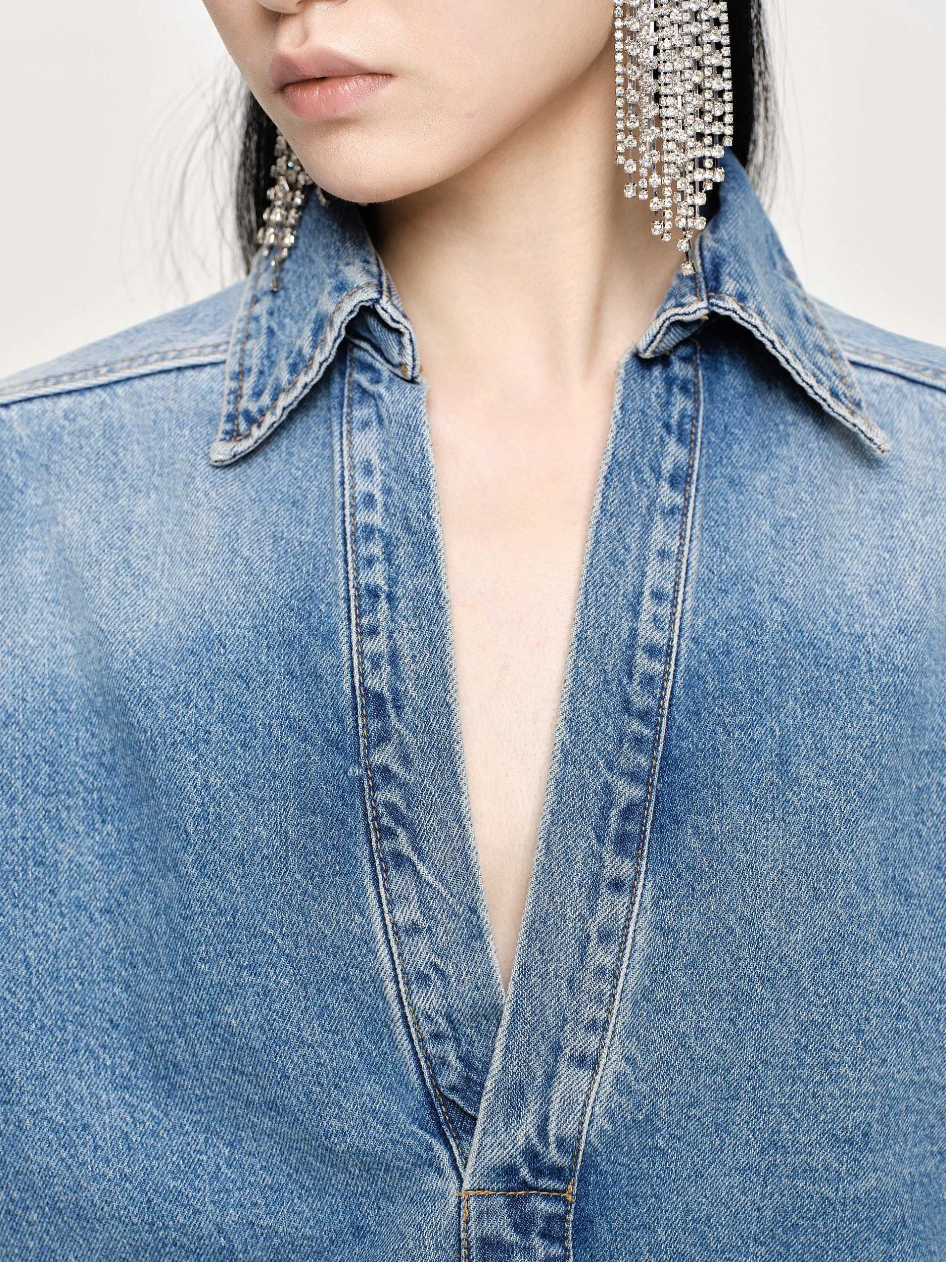 Frauen Source Unknown Denim<Ubergroses Jeanshemd, Tint Wash
