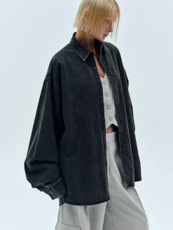 Frauen Source Unknown Zubehör<Unisex-Jeanshemd, Schwarz Gewaschen