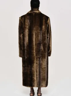 Frauen Source Unknown Kleidung<Wallis Fur Ubergroser Opa-Mantel, Espresso