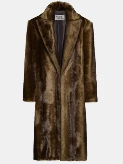 Frauen Source Unknown Kleidung<Wallis Fur Ubergroser Opa-Mantel, Espresso