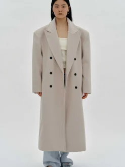 Frauen Source Unknown Kleidung<Wallis Ubergroser Opa-Mantel, Beige