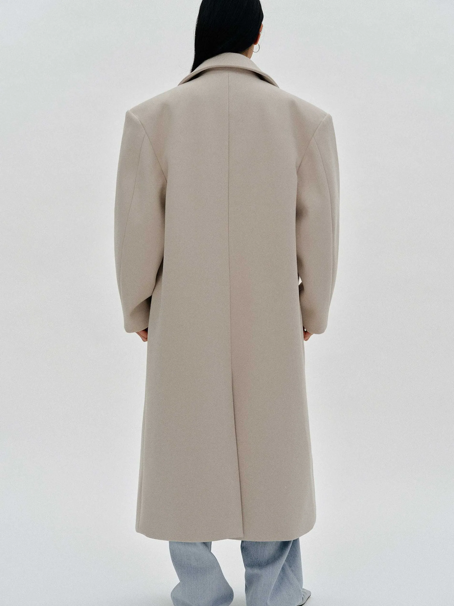 Frauen Source Unknown Kleidung<Wallis Ubergroser Opa-Mantel, Beige