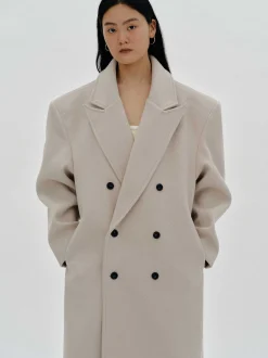 Frauen Source Unknown Kleidung<Wallis Ubergroser Opa-Mantel, Beige
