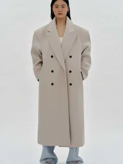 Frauen Source Unknown Kleidung<Wallis Ubergroser Opa-Mantel, Beige