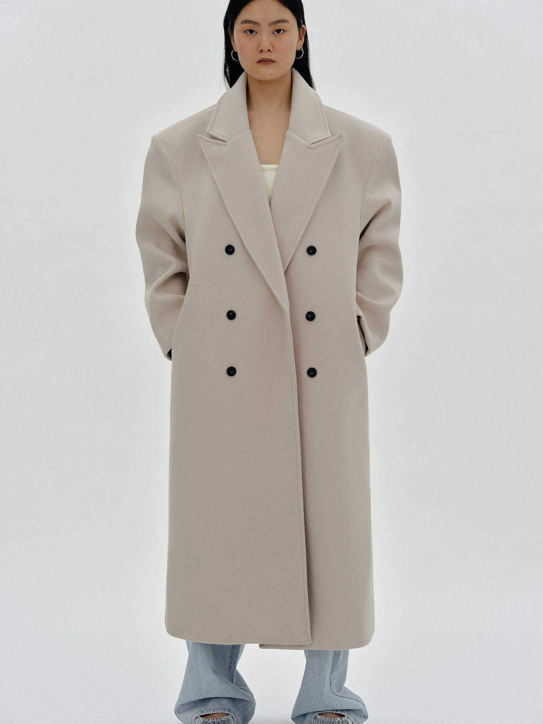 Frauen Source Unknown Kleidung<Wallis Ubergroser Opa-Mantel, Beige
