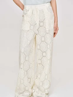 Frauen Source Unknown Kleidung<Weite Hakelhose Sevilla, Ecru