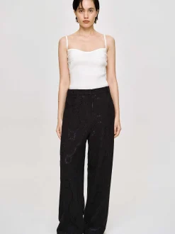 Frauen Source Unknown Kleidung<Weite Hakelhose Sevilla, Schwarz