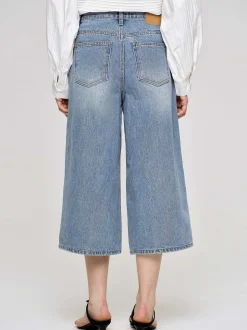 Frauen Source Unknown Denim<Weite, Verkurzte Jeans, Mittelblau