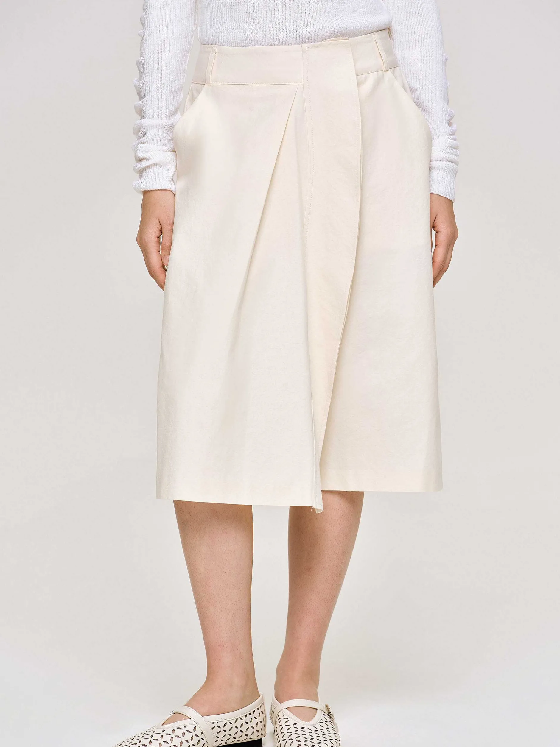 Frauen Source Unknown Kleidung<Wickelshorts Aus Baumwolle, Mandel