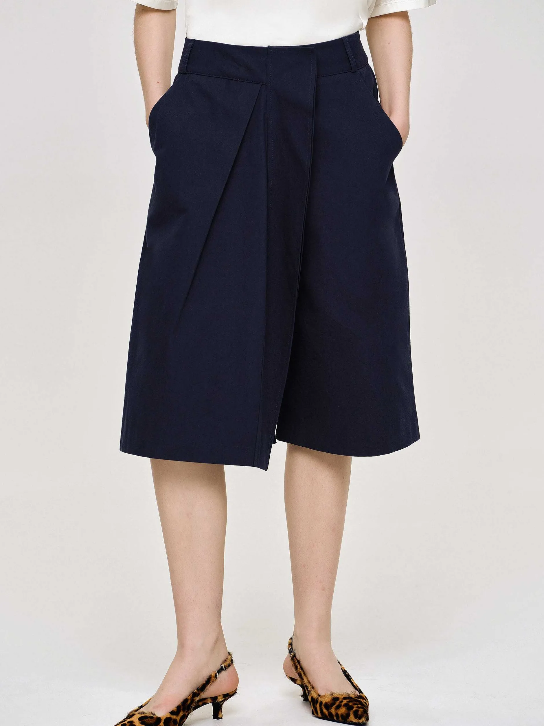 Frauen Source Unknown Unterteile<Wickelshorts Aus Baumwolle, Marineblau