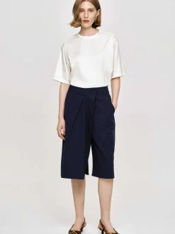 Frauen Source Unknown Kleidung<Wickelshorts Aus Baumwolle, Marineblau