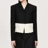 Frauen Source Unknown Zubehör<Zweifarbiger Blazer, Schwarz/Elfenbein